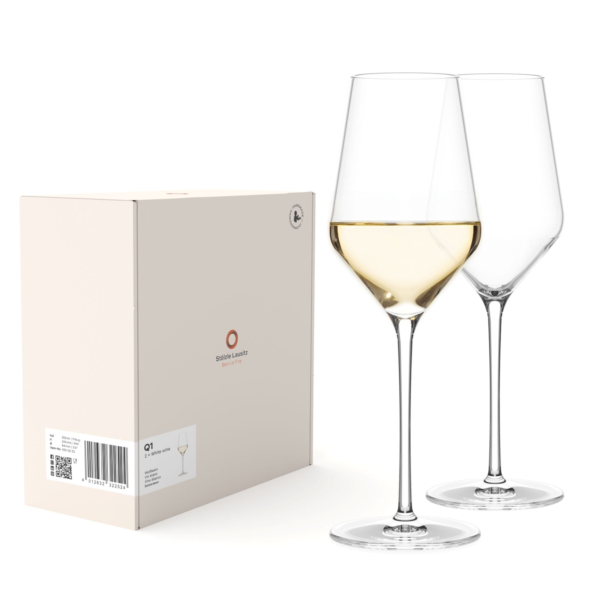 Q1 Handmade White Wine Glass 11 ¾ oz