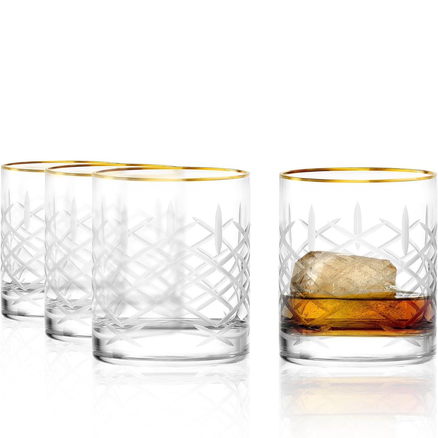 New York Bar Club Gold Old Fashioned Whiskey Glass 10 3⁄4 oz