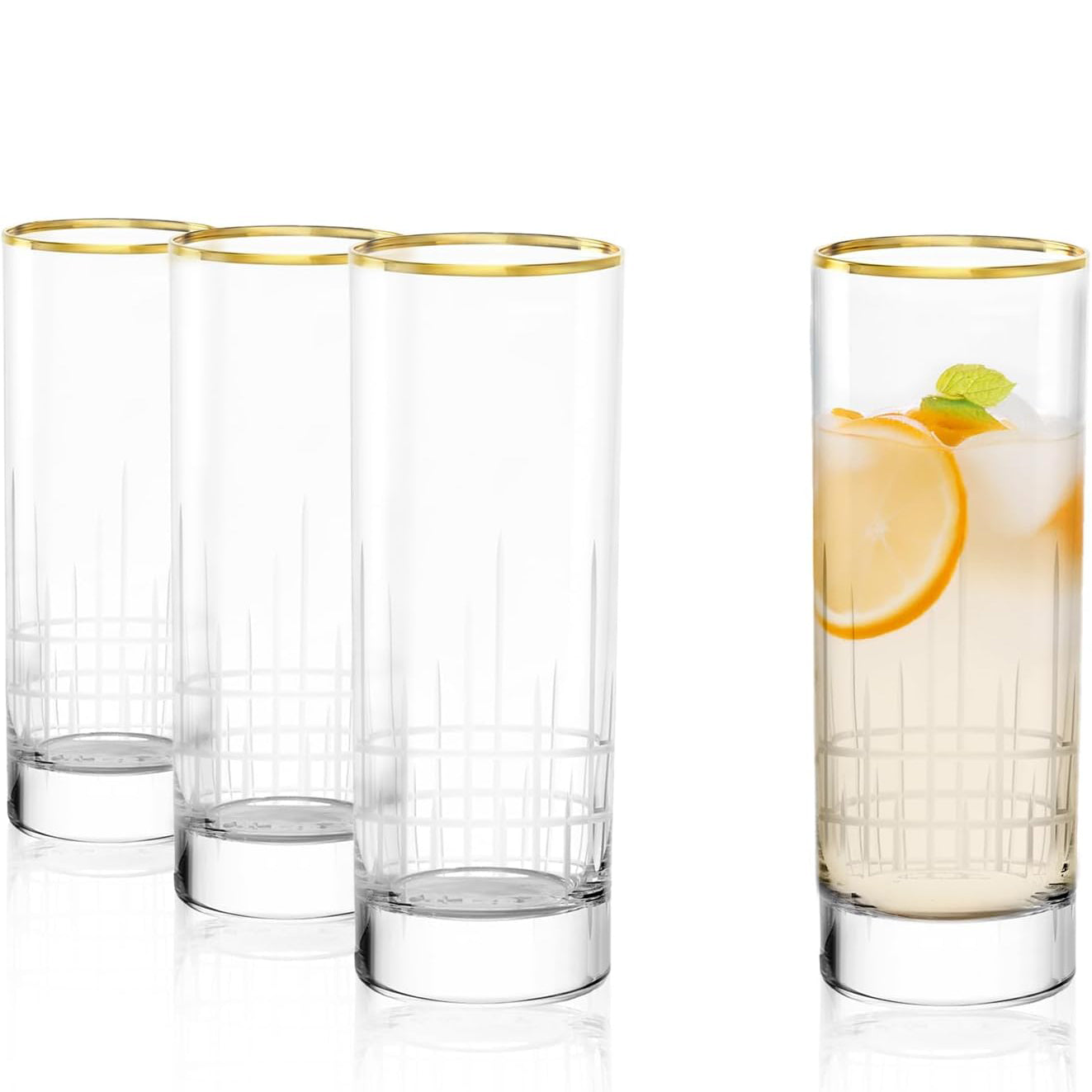 New York Bar Manhattan Gold Highball Glass 13 3⁄4 oz