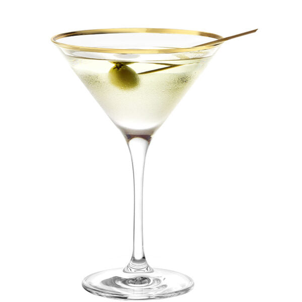 Cabaret Gold Rim Martini Glass 8 oz