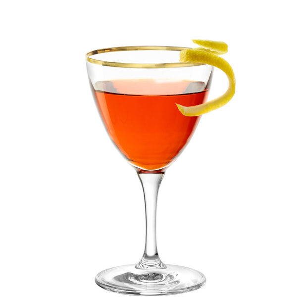 Cabaret Gold Rim Nick & Nora Glass 5 ¾ oz