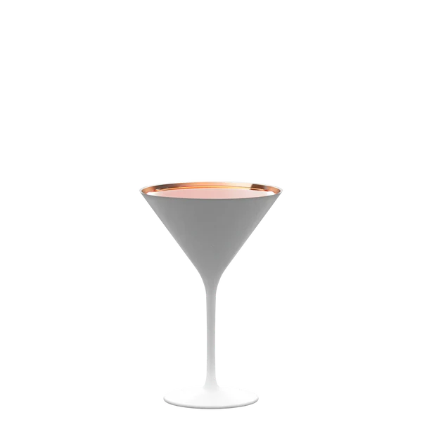 Elements White & Gold Martini Glass 8 oz